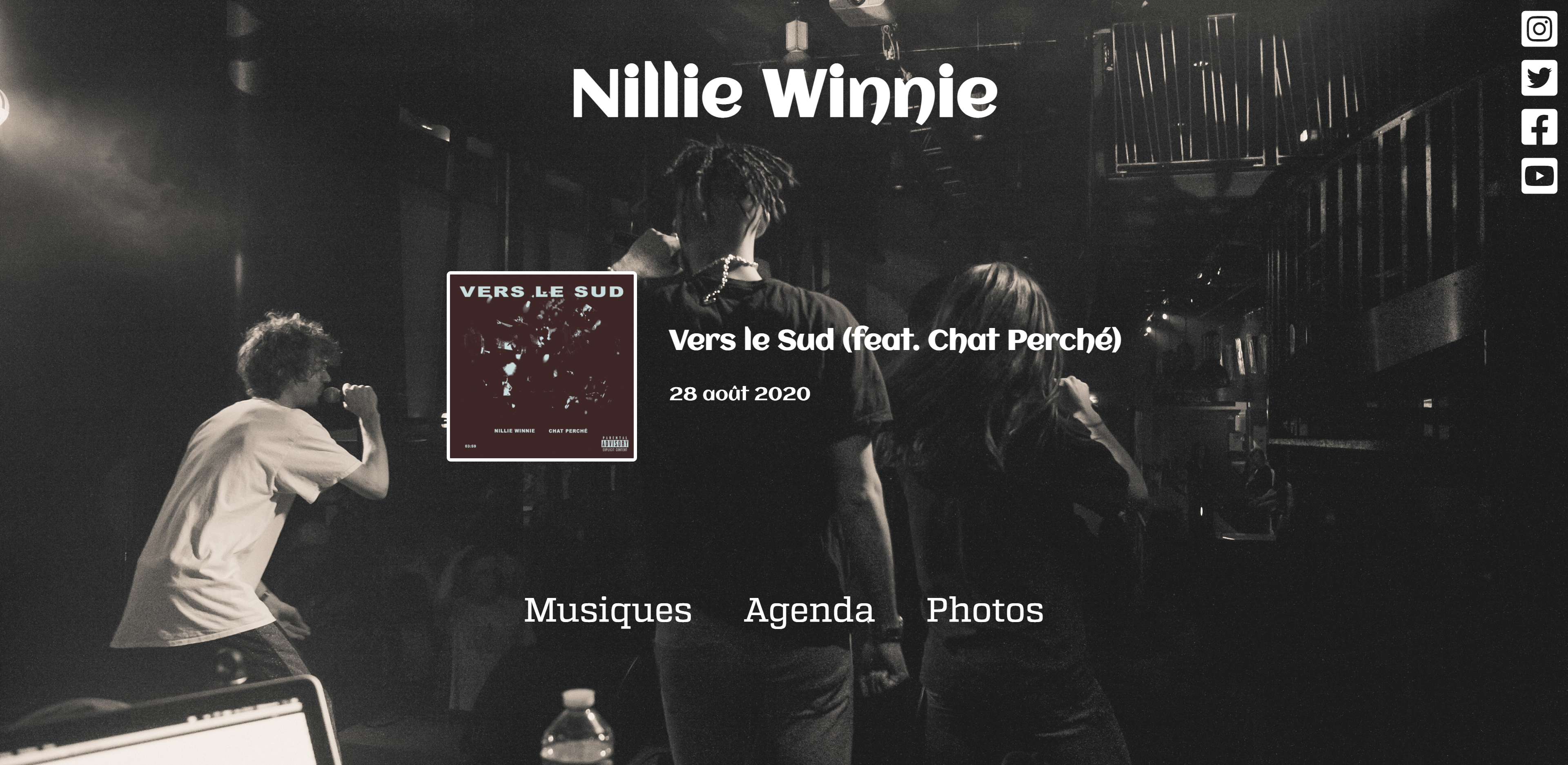 Capture d'écran du site de Nillie Winnie